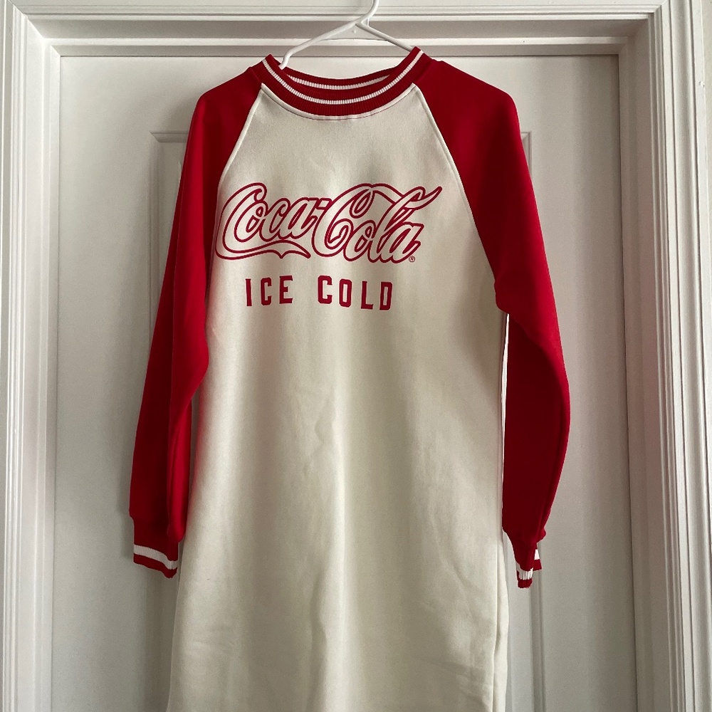H & M Coca Cola Printed Sweater Dress XS NWT